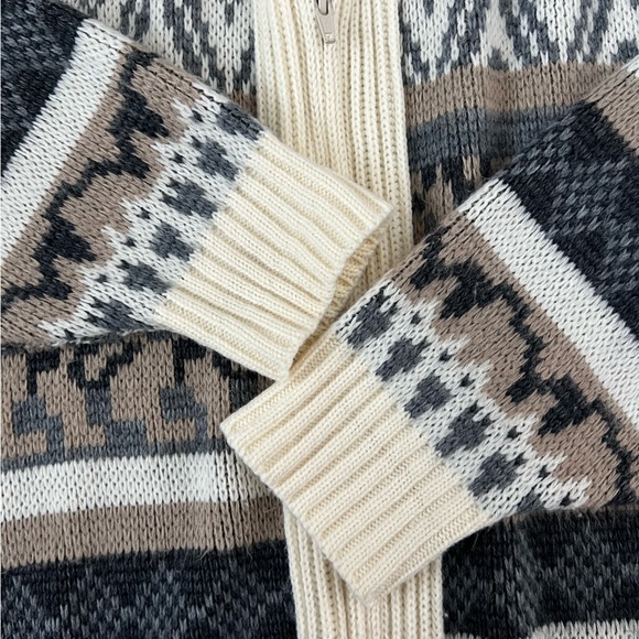 Vintage American Priority Knit Zip Sweater Geometric Southwestern Design XXL - Picture 4 of 16